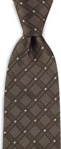 We Love Ties - Stropdas Claude Carré - geweven zuiver zijde - bruin / wit