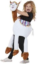 Smiffy's - Kameel Kostuum - Boven Op Een Lama Zitten Kind Kostuum - Bruin, Wit / Beige - One Size - Carnavalskleding - Verkleedkleding