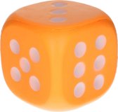 1x Grote foam dobbelsteen/dobbelstenen oranje 12 cm - Dobbelspellen - Spelletjes met dobbelstenen