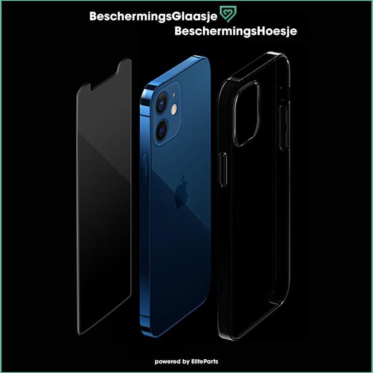iPhone 12 mini combo deal BeschermingsHoesje x BeschermingsGlaasje| 5,4 inch| Elite Parts NL