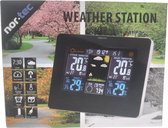 Nor-Tec Weerstation - Weerstation voor binnen en buiten met draadloze buitensensor - LCD-scherm weerstation - Klok - Alarm - Kalender - Temperatuur binnen en buiten - vrieswaarschu