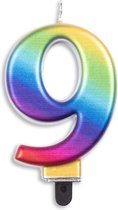 Wefiesta Cijferkaars 9 Metallic Rainbow 5,5 X 7,8 X 1,4 Cm Wax