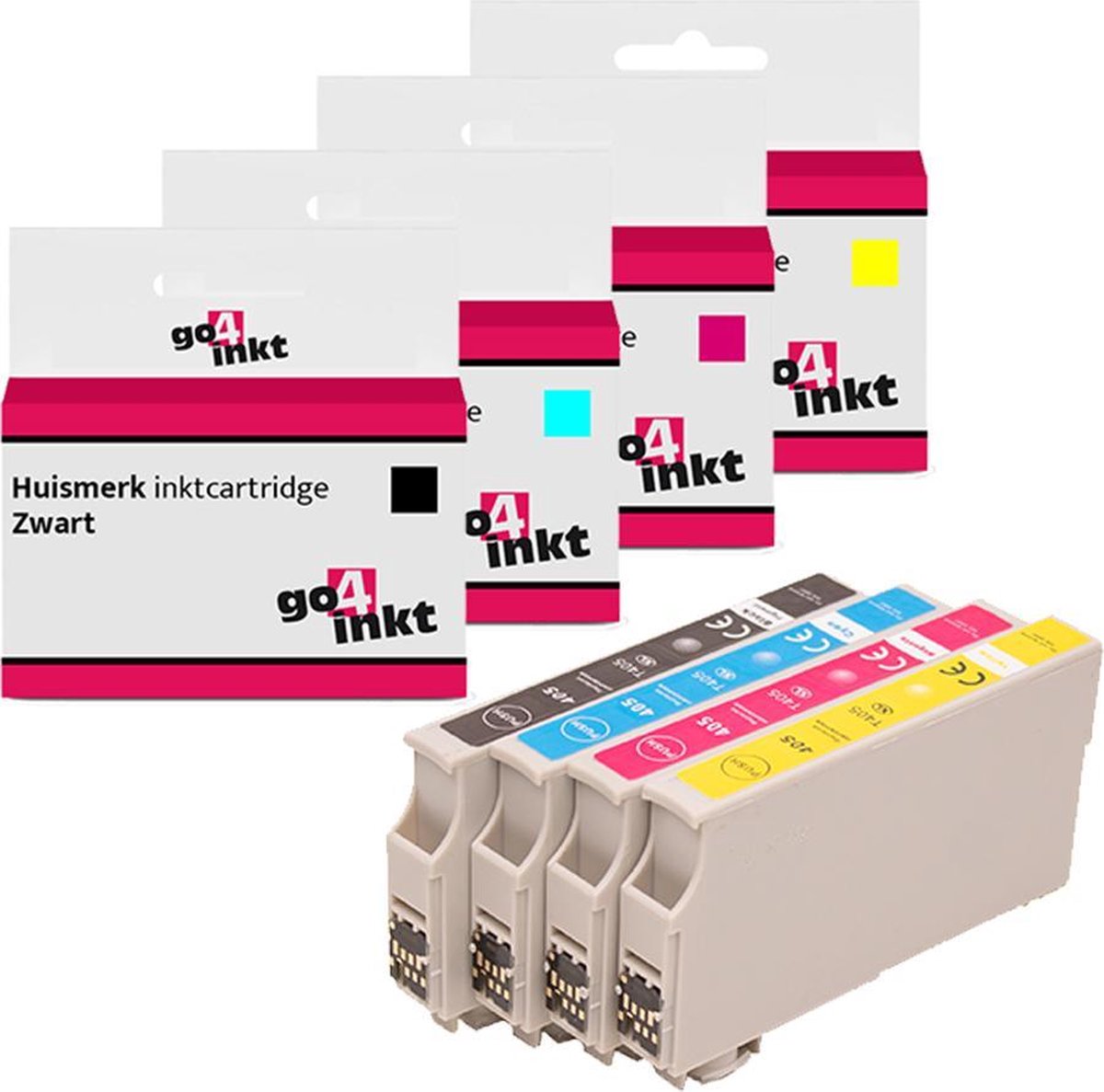 Go4inkt compatible met Epson 405XL bk/c/m/y/ inkt cartridge - Multi pack - 4 stuks - geschikt voor Epson WorkForce Pro WF-3800 WF-3820 WF-3825 WF-3830 WF-4800 WF-4820 WF-4825 WF-4830 WF-7310 WF-7800 WF-7830 WF-7835 WF-7840 EC-C 7000 DWF DWTF DTWF