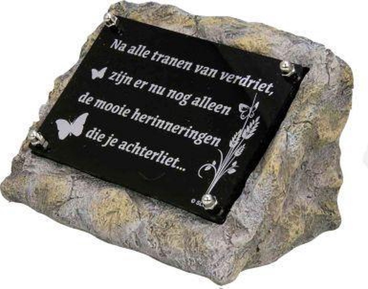 Houder Met Tekstplaatje Voor Op Gedenksteen (urn) Herinner Mij Zoals