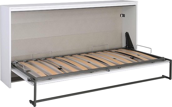 Hou op Wreedheid Alvast Beter Bed Opklapbed Albero - 90 x 200 cm - Wit | bol.com