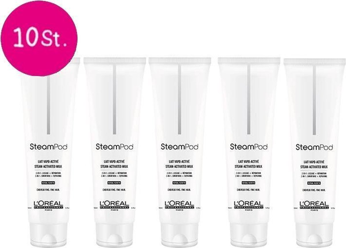 10x L'Oréal Steampod 3.0 Smoothing Cream - dik haar 150ml - L’Oréal Professionnel