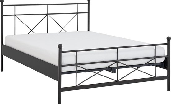 Beter Bed Bed Milano met lattenbodems en Silver Pocket deluxe Foam matras - 140 x 210 cm - antraciet