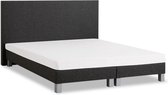 Beter Bed Basic Box Leeds vlak met Bridge matras - 140 x 200 cm - charcoal