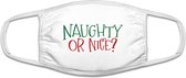 Mondkapje Kerst - Naughty or Nice? - Mondkapje Wasbaar - One Size (Volwassenen) - Mondkapje Wasbaar - Niet-medisch - 100% Katoen - Mondmasker - Mondkapjes - Mondkapje wit - Herbrui