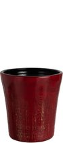 J-Line Bloempot Spikkel Keramiek Rood/Goud Large