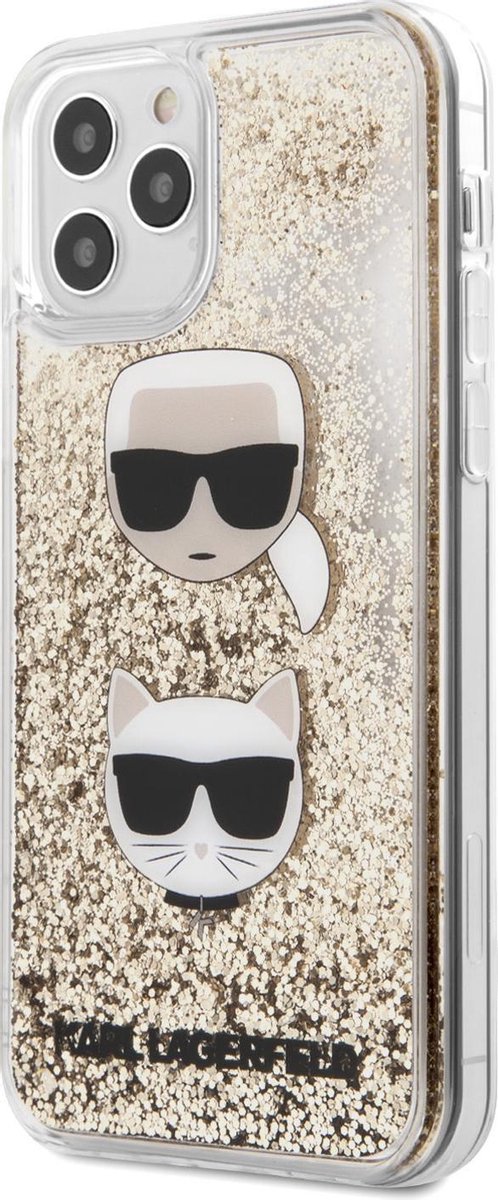 Goud hoesje van Karl Lagerfeld - Backcover - iPhone 12 Pro Max - Liquid Glitter