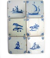 Lanzfeld onderzetters Delft Blue Tiles varia set van 6