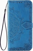 Bloem mandala blauw agenda book case hoesje Oppo A53 / A53S