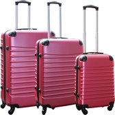 Travelerz kofferset 3 delig met wielen en cijferslot - ABS - roze (228-)