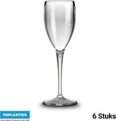 6x Glashelder Onbreekbare Champagneglazen 17cl - Uit Polycarbonaat Kunststof - Flute - Trendy - PGplastics