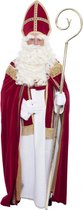 Luxe Sinterklaas kostuum fluweel sint rood wit goud - pak habijt mantel mijter stola cape sinterklaaspak - zonder staf en baard 3
