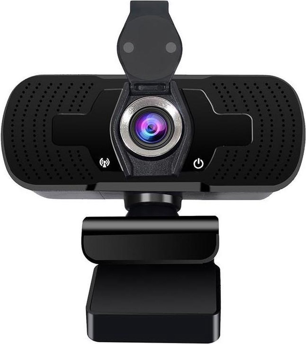Webcam 2K Resolutie gecombineerd met 4K lens te gebruiken met PC inclusief Microfoon & Webcam Cover - Zakelijk & Privé - Videobellen - Video Meetings - USB-aansluiting - Zwart -m