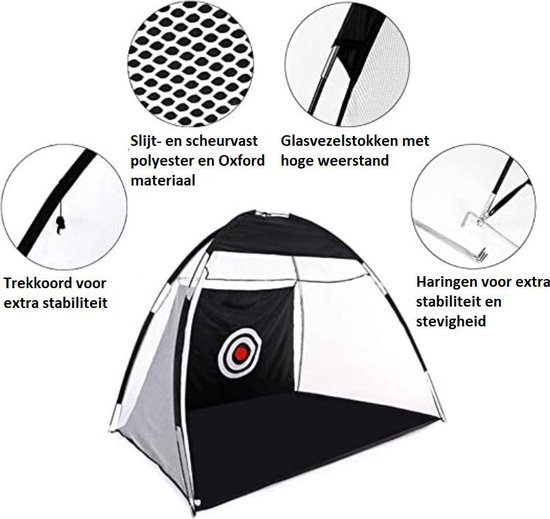 Firsttee Chippingnet - 200 x 140 CM - MET Opbergtas - Hoogwaardige KWALITEIT - Net - Oefennet - Chipping - Golf accessoires - Cadeau - Golftrainingsmateriaal - Golfballen - Golfnetten - Voor in de tuin - Trainingsmaterialen - Mat - Golfnet - Golfmat van Firsttee — afbeelding 2