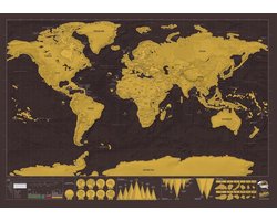 Kras Wereldkaart - Scratch Map Deluxe - sinterklaas cadeau - kerst cadeau