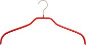 [Set van 5] MAWA 41F - ruimtebesparende metalen kledinghangers met rode anti-slip coating voor o.a. blouses, jurkjes en shirts