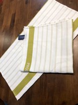 De Witte Lietaer en Probilife - keukenhanddoek - halflinnen hotelkwaliteit wit en yellowgreen - set van 2