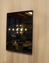 Spiegel met zwarte stalen lijst klein - rookglas spiegel - grijskleurige spiegel - lijst van staal - industrieel - modern | MP Glas & Design