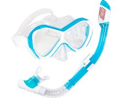 foto van Atlantis Abaco Combo - Snorkelset - Duikbril - Snorkel - Kinderen - Wit/Turquoise