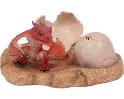 Smaug met basis rood 10 + 18 cm