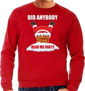 Fun Kerstsweater / Kersttrui  Did anybody hear my fart rood voor heren - Kerstkleding / Christmas outfit L