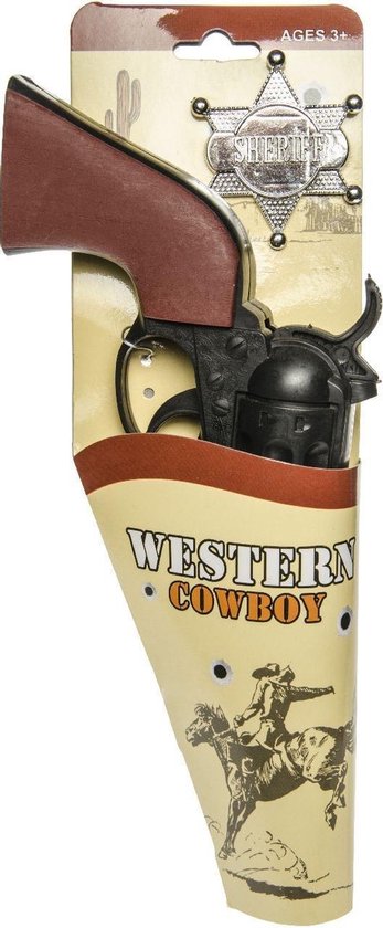 Cowboy speelgoed verkleed pistool met sheriff ster 24 cm - Cowboy  verkleedaccessoires | bol.com