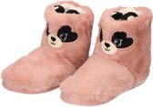 Dieren sloffen/pantoffels muis roze voor dames - Pluche dierensloffen muizen - Warme pantoffels 37