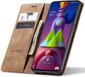 Hoesje geschikt voor Samsung Galaxy M51 - Book Case Leer Slimline Bruin
