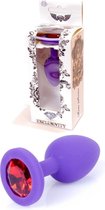 Butt plug - Anaal plug- Jawellery Purple 100%  Siliconen PLUG Small- Red Diamond