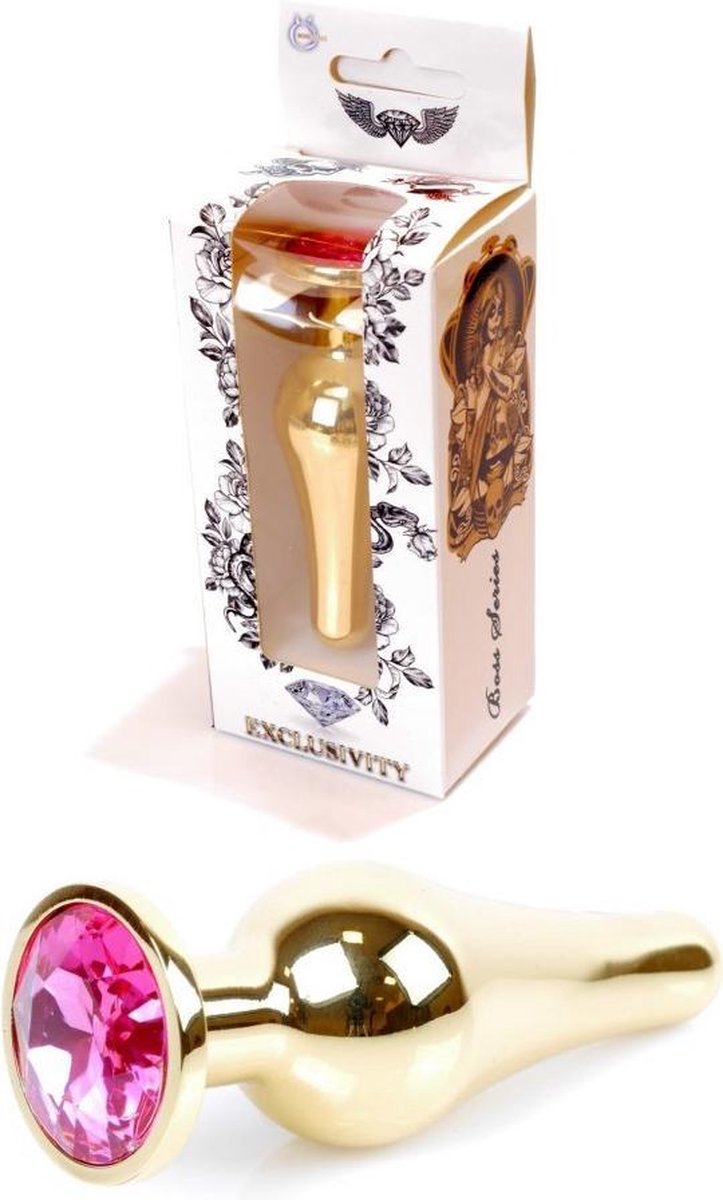 Goedkoopste Butt plug - Anaal plug-Jawellery Gold BUTT PLUG- Pink