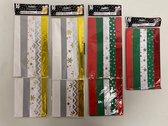 Cadeauversiering: tissue papier ter decoratie - set van 7 stuks (kerstpatronen/kleuren)