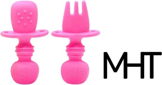 Kinderservies - Roze - Bestek - Vork & Lepel - BPA vrij - Leren eten