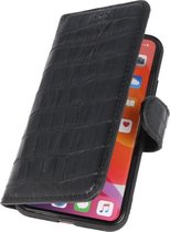 Krokodil Handmade Echt Lederen Telefoonhoesje voor iPhone X - iPhone Xs - Zwart