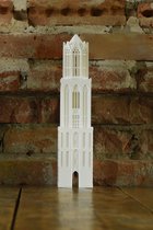 Decoratie Domtoren Utrecht - Beeldje 3D geprint - Wit - 18 cm