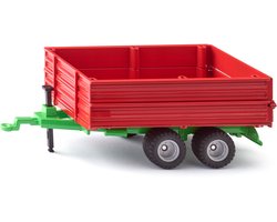 foto van SIKU 2881, Tandemas aanhangwagen, schaal 1:32, metaal/kunststof, rood/groen