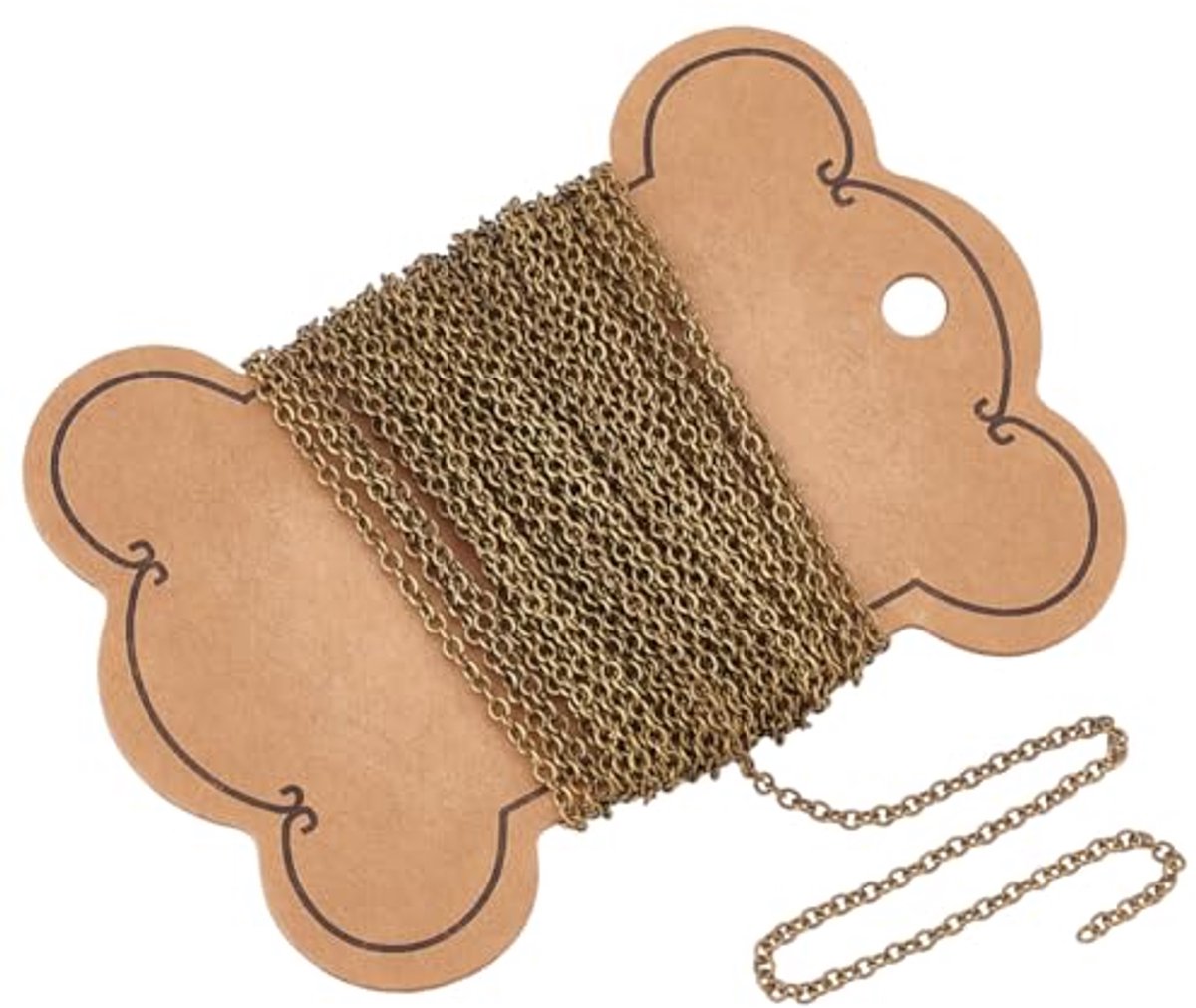 Metalen Kettingen – 5 Yards Soda Chain in Antiek Brons voor Sieraden en DIY Projecten
