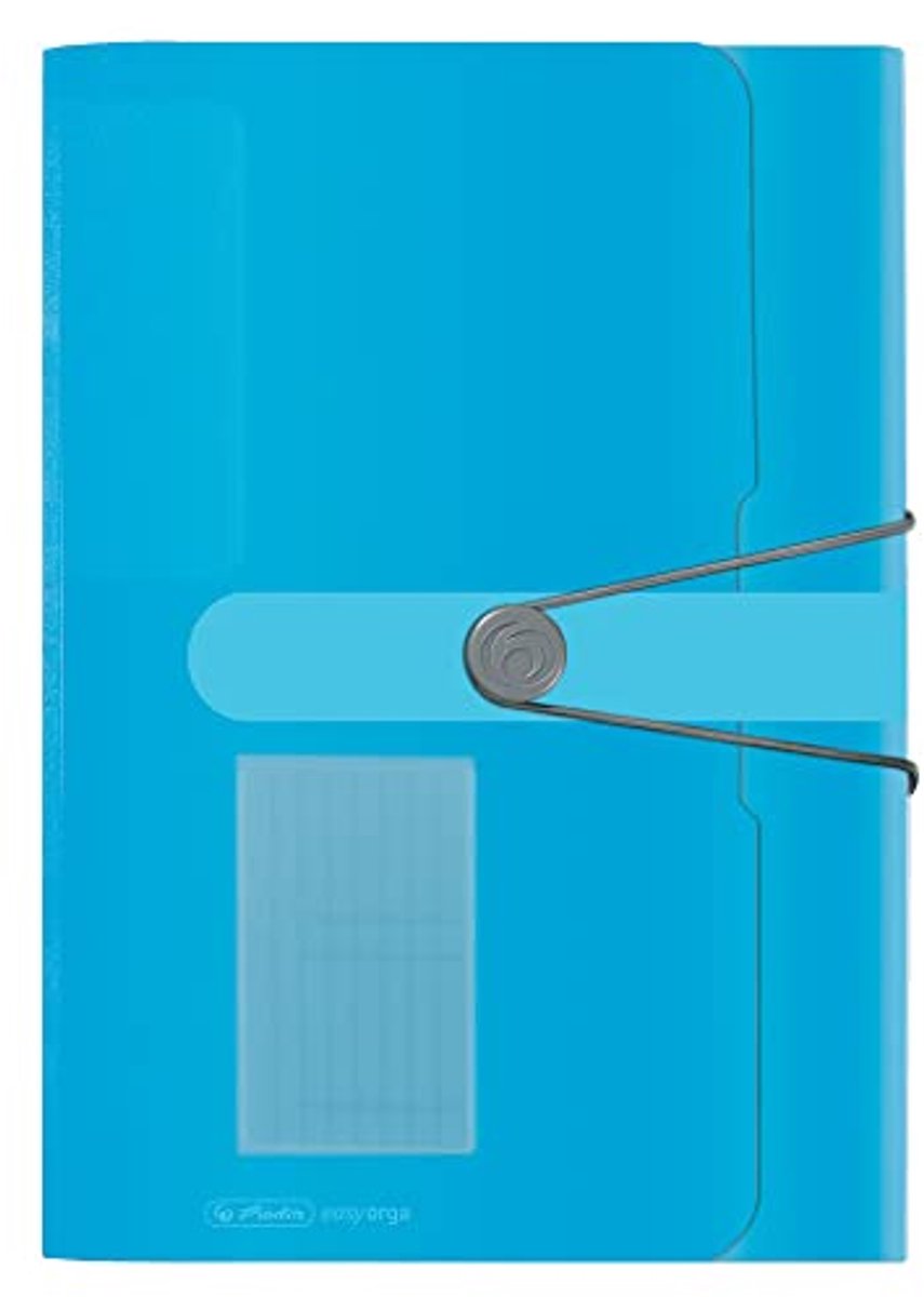 Documentenmap PP 12 tabbladen transparant blauw