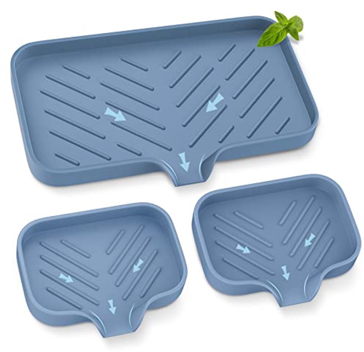 Zelfdrainerende Silicone Zeephouder en Aanrecht Organizer voor Keuken en Badkamer