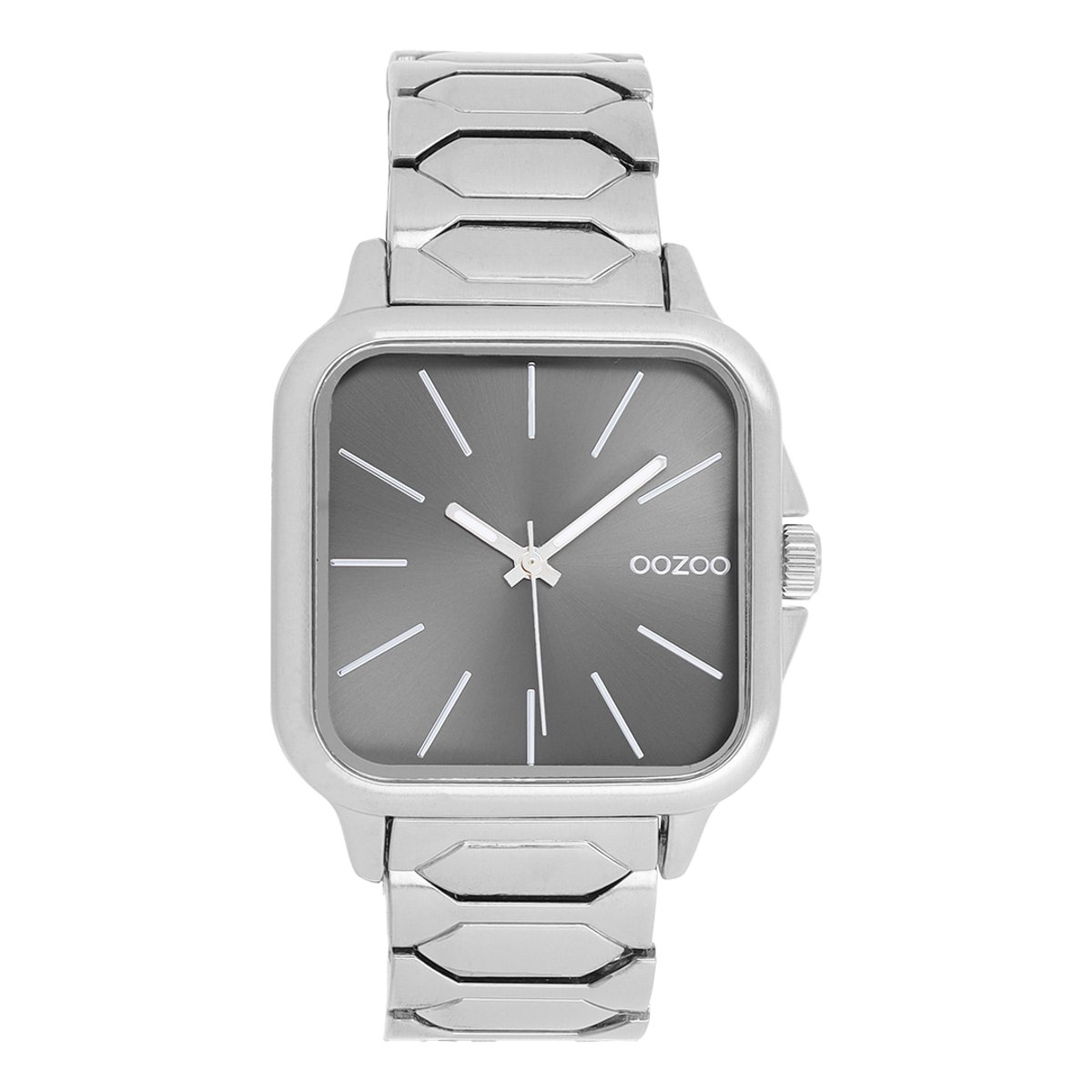 OOZOO Timepieces - Zilverkleurige horloge met roestvrijstalen armband - C11602