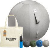 Backerz Zitbal 75 CM - Zitballen met Hoes Linnen - Ergonomische Bureaustoel Kantoor en Thuis - Luxe Yoga Bal - Licht Grijs