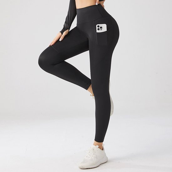 Sportlegging met zakje dames - Sportkleding dames - Sportbroek dames - High waist Sportlegging - Shape legging - Hardloopbroek dames - yoga legging dames - Zwart Maat XL - Gym Revolution — afbeelding 5