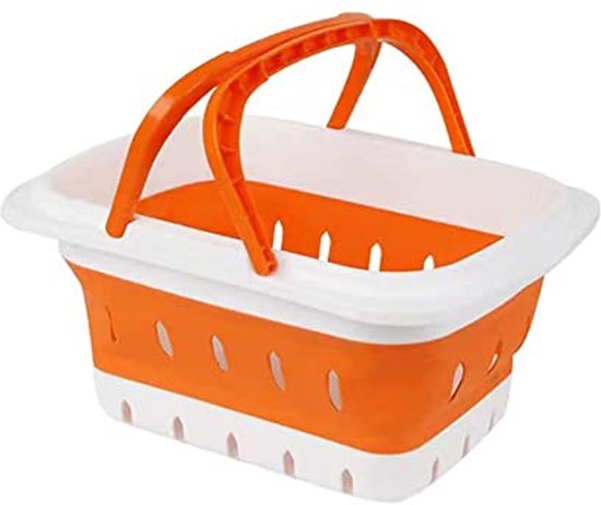 KADAX Flexibele kunststof mand met handgrepen, wasmand, multifunctionele speelgoedmand, multifunctionele mand, ronde container voor kleding, universele mand (Lichtgrijs, 26L