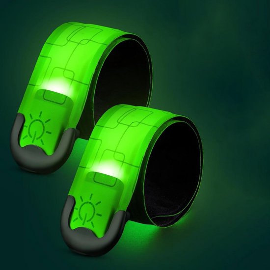 Led-armband, oplaadbaar, USB-reflectorband, verstelbaar, reflecterende band voor hardlopen, sport, 4 stuks