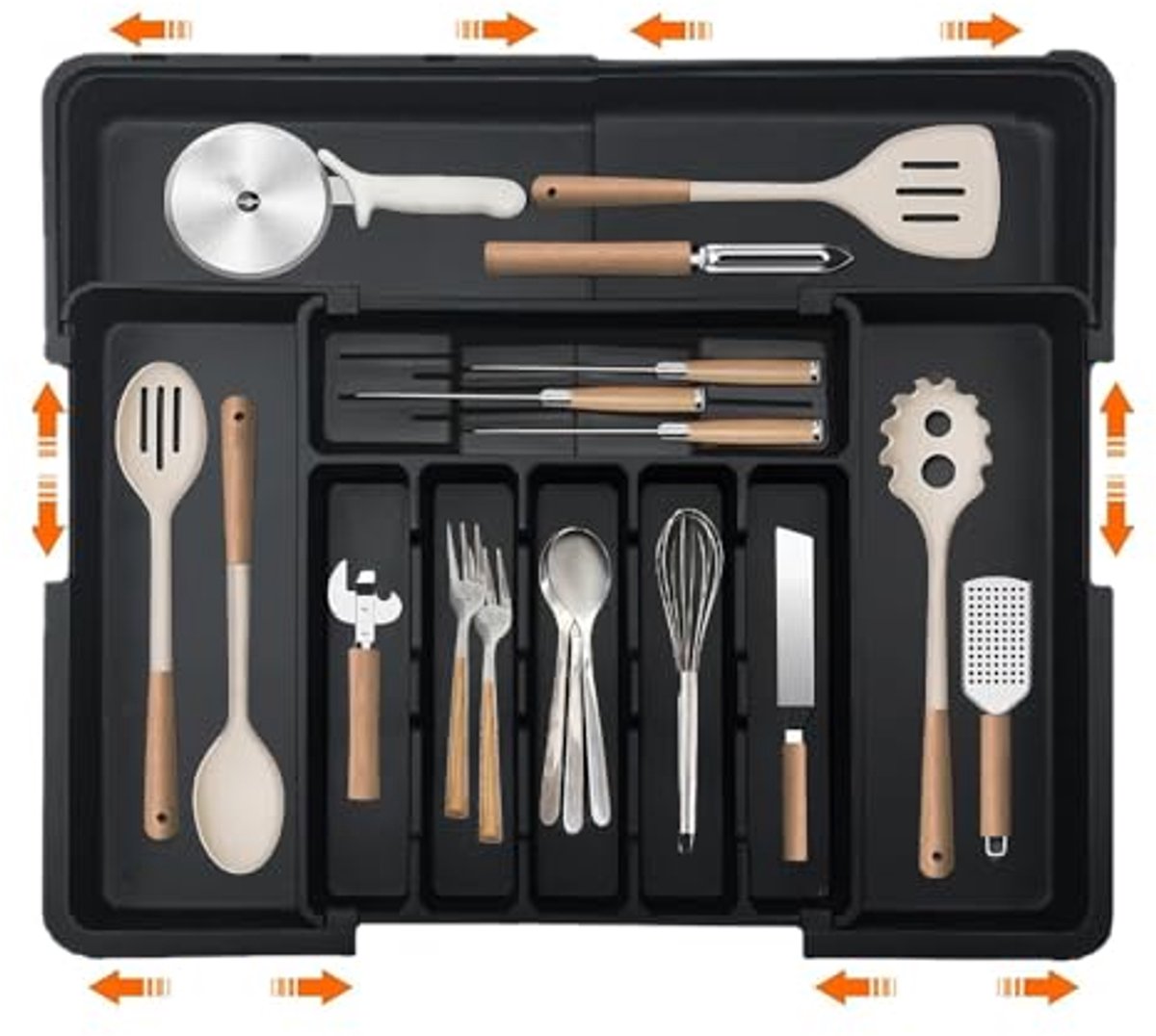 Verstelbare Bestekbak - Lade-organizer en Keukenorganizer tot 56 cm