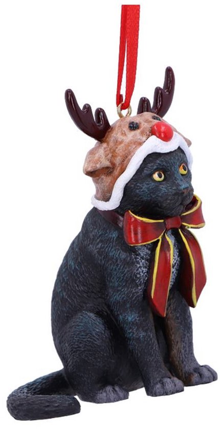 Nemesis Now Boule de Noël Renne Cat Multicolore
