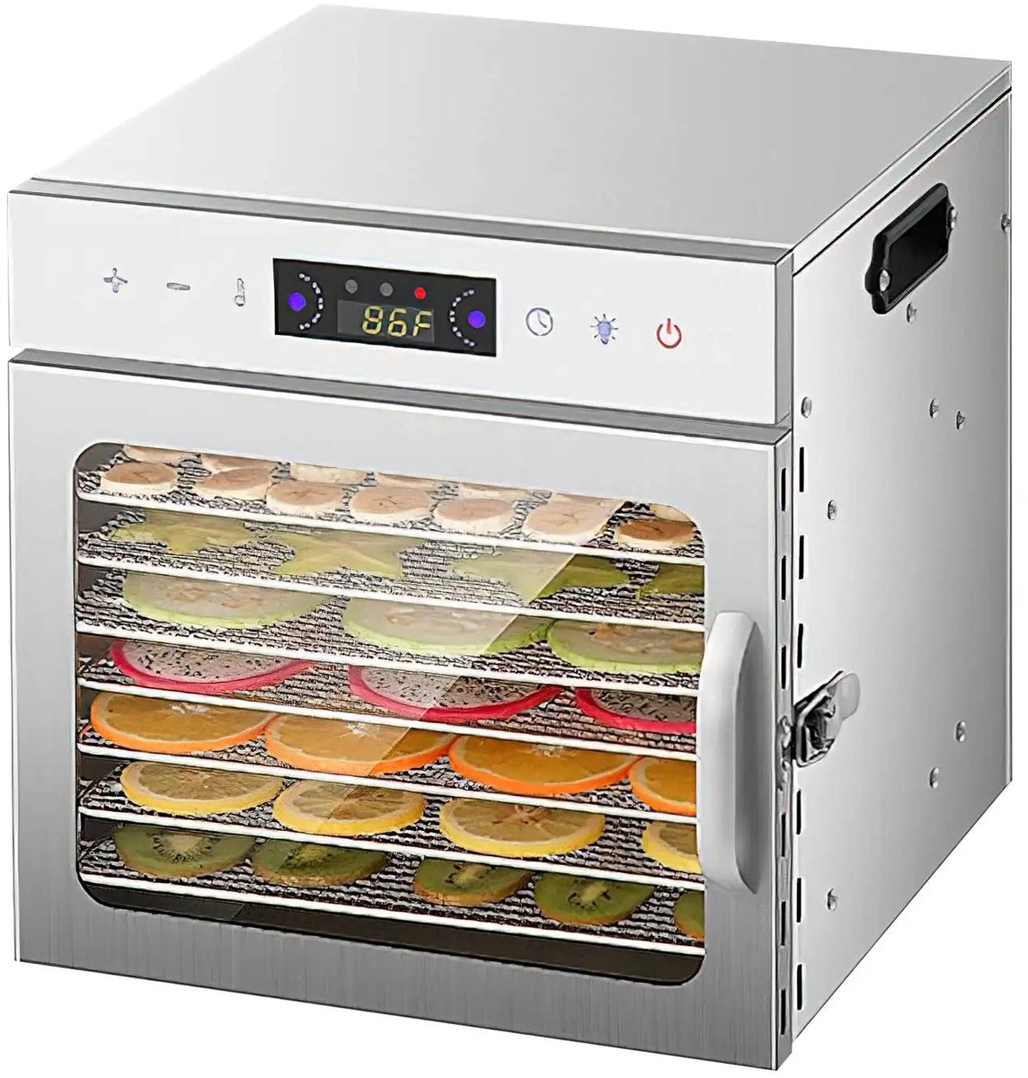 Voedseldroger - Dehydrator - Roestvrij Staal - Machine 400W - Groentes _ Fruit - Vlees - Timer LED
